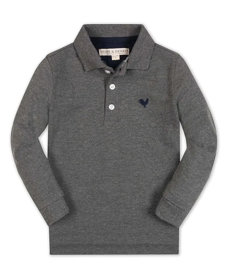 Organic Long Sleeve Pique Polo by Hope & Henry