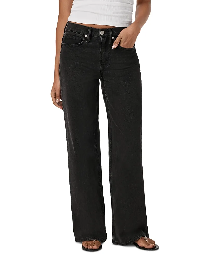 Vintage Cotton Blend Mid Rise Wide Leg Jeans by Vuori