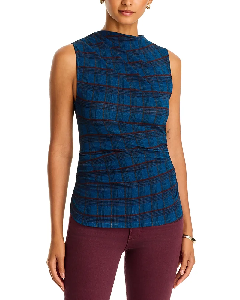 Sylviani Mock Neck Ruched Top by Veronica Beard