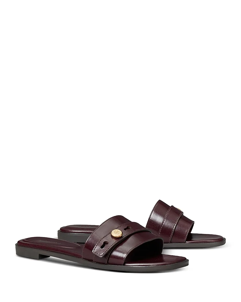 Romy Leather Slide Sandals by Tory Burch