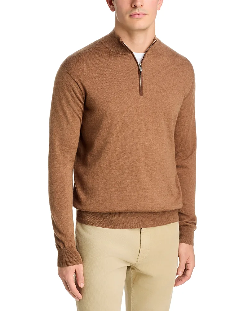Autumn Crest Suede Trim Quarter Zip Sweater