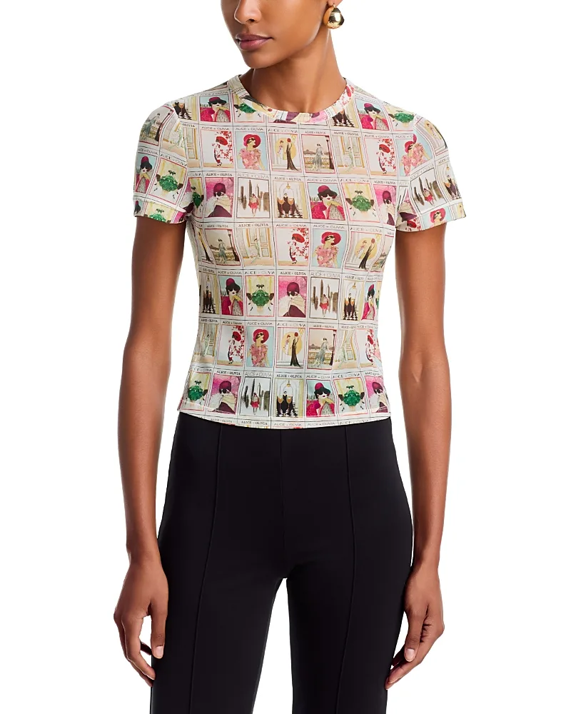 Tess Staceface Printed Tee by Alice And Olivia