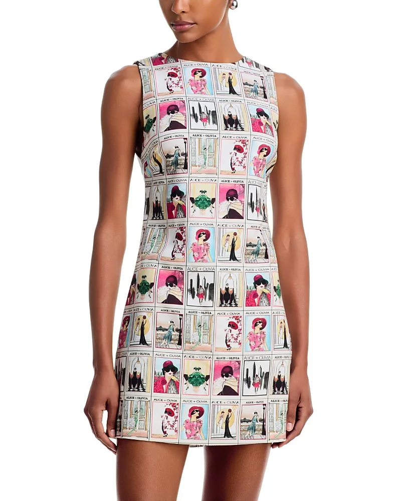Clyde Staceface Printed Shift Dress by Alice And Olivia