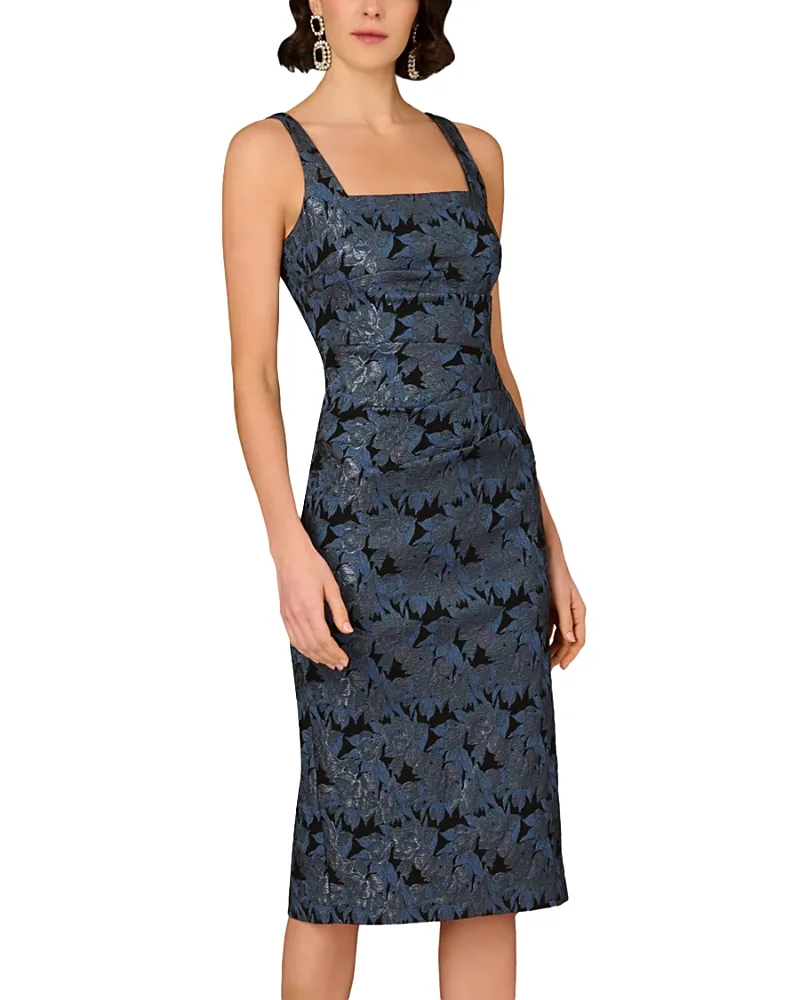Stretch Jacquard Midi Dress
