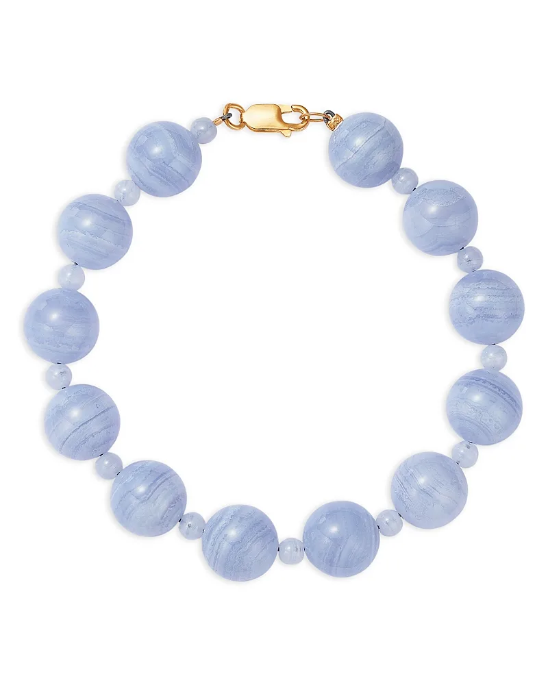 Blue Lace Agate Beaded Bracelet in 14K Yellow Gold by Bloomingdales Fine Collection