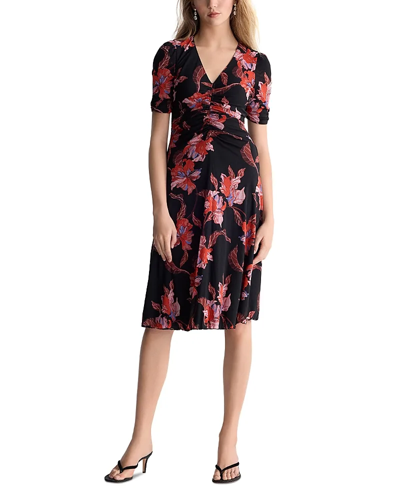 Koren Reversible Ruched Mesh Dress by Diane Von Furstenberg