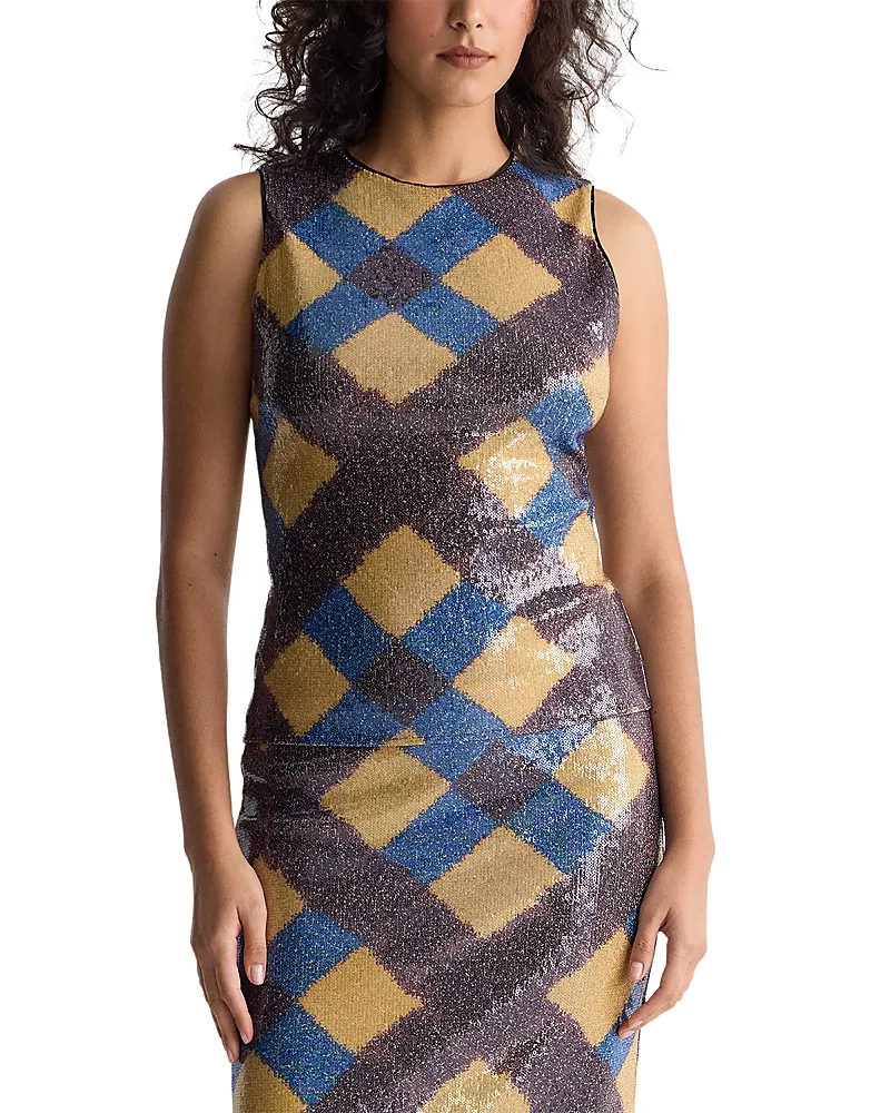 Tanselle Sequinned Sleeveless Top by Diane Von Furstenberg