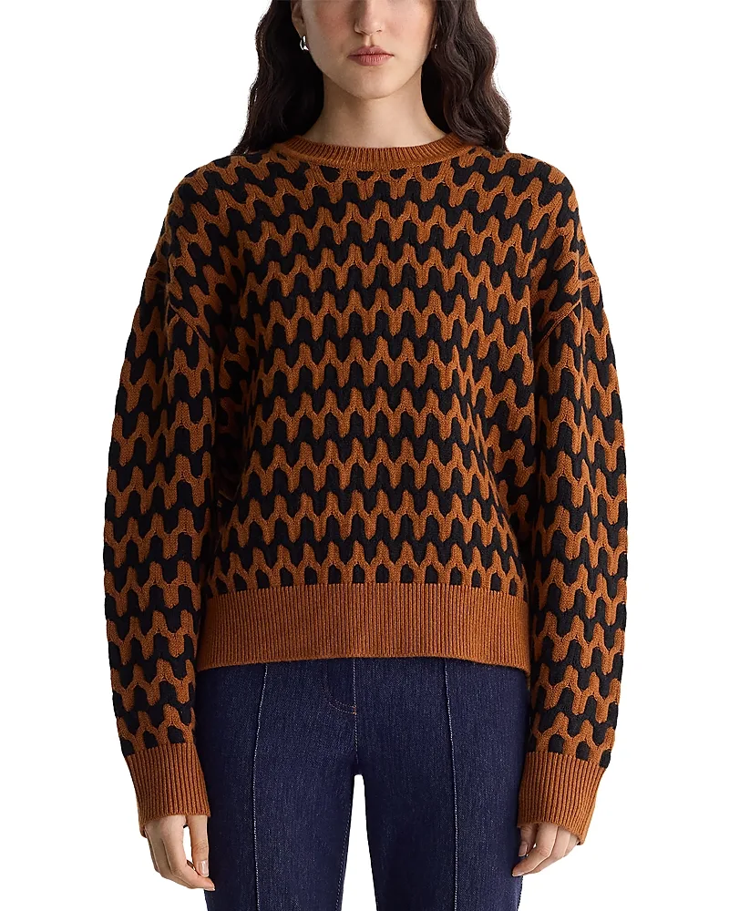 Volto Merino Wool & Cashmere Crewneck Sweater by Diane Von Furstenberg