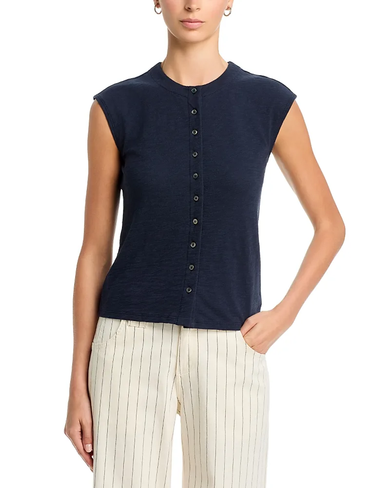 Sleeveless Cotton Cardigan by Theory