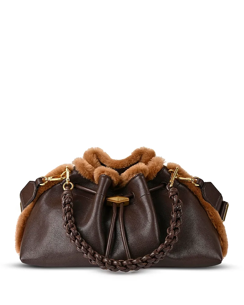 Bon Bon Leather & Shearling Bucket Bag by Jimmy Choo