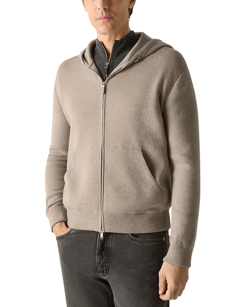 Cashmere & Cotton Full Zip Hoodie by Zegna