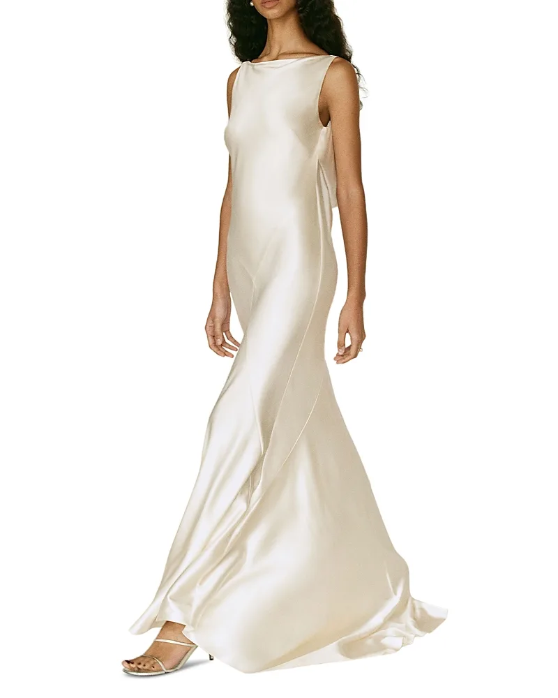 Isabelle Silk Draped Back Gown by Reformation