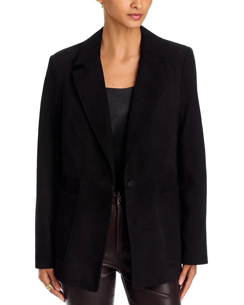 Claudia Notch Lapel Leather Jacket by Kobi Halperin