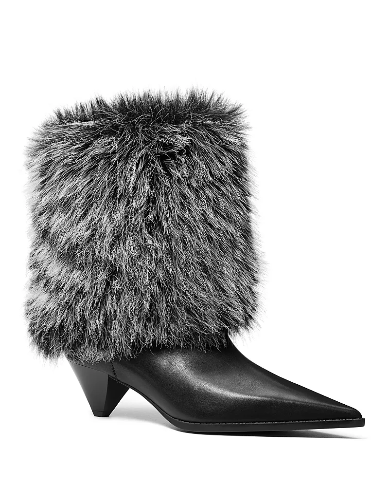 Jayla Faux Fur & Leather Ankle Boots