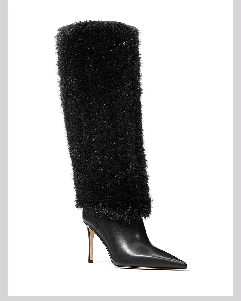 Dawn Faux Shearling & Leather Knee High Boots