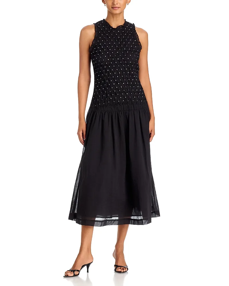 Kiele Cotton Blend Sleeveless Midi Dress by A.ren