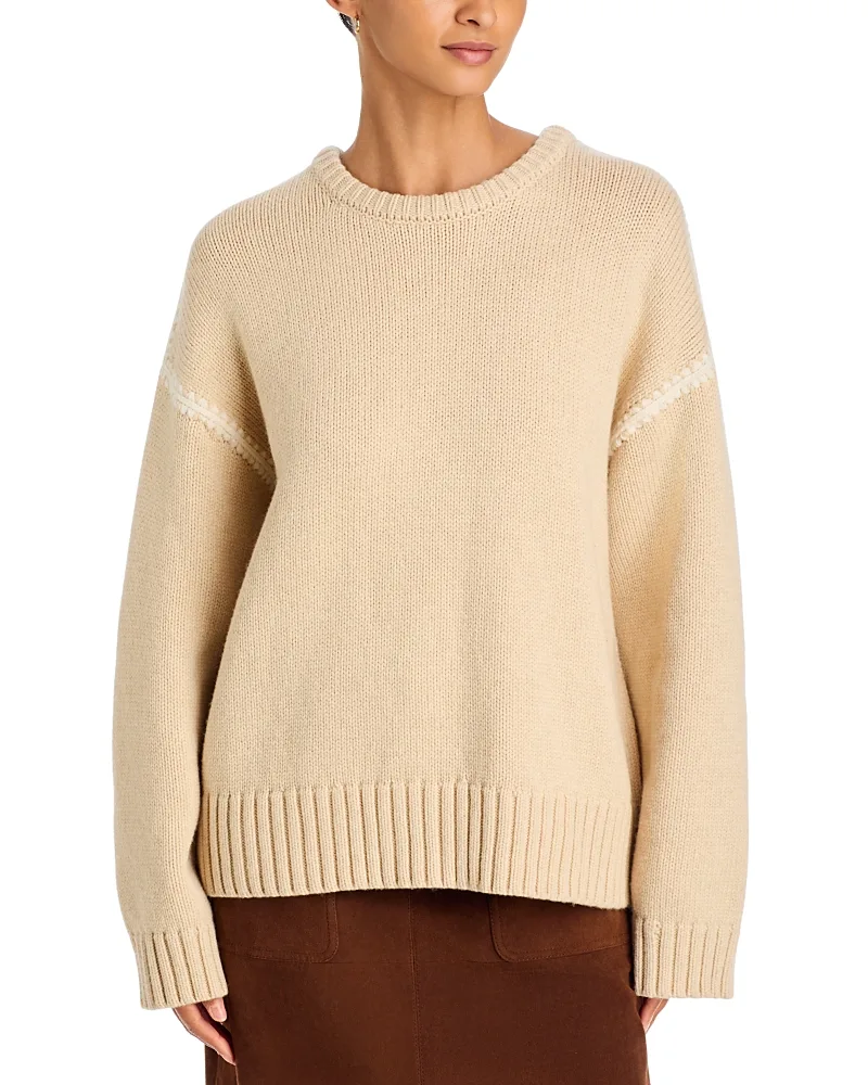 Chantal Crewneck Blanket Stitch Sweater by A.ren