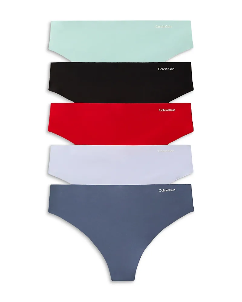 Invisibles Microfiber Stretch Thong, Pack of 5 by Calvin Klein