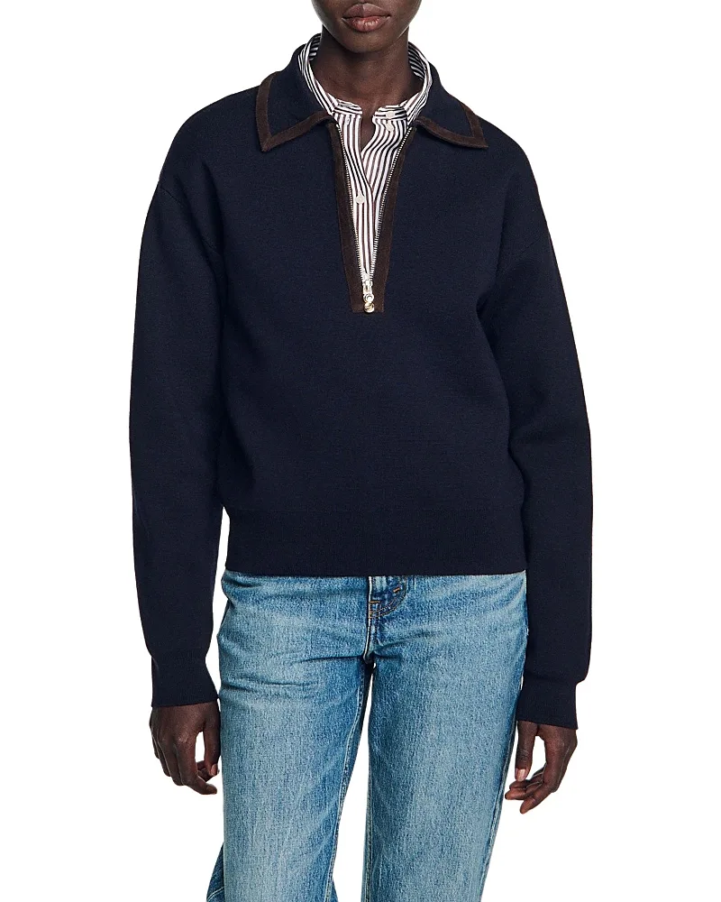 Sinclair Half Zip Sweater by Sandro