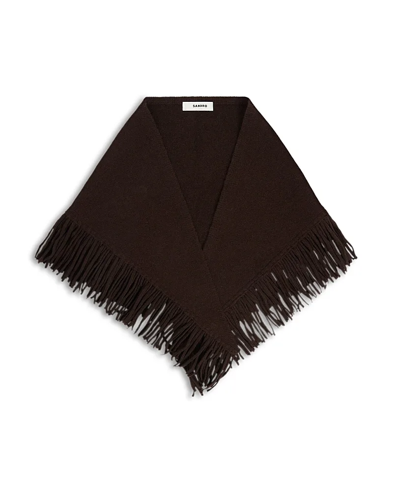 Fringed Wool & Cashmere Triangle Scarf
