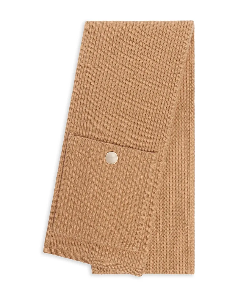 Ribbed Wool & Cashmere Pocket Scarf by Sandro