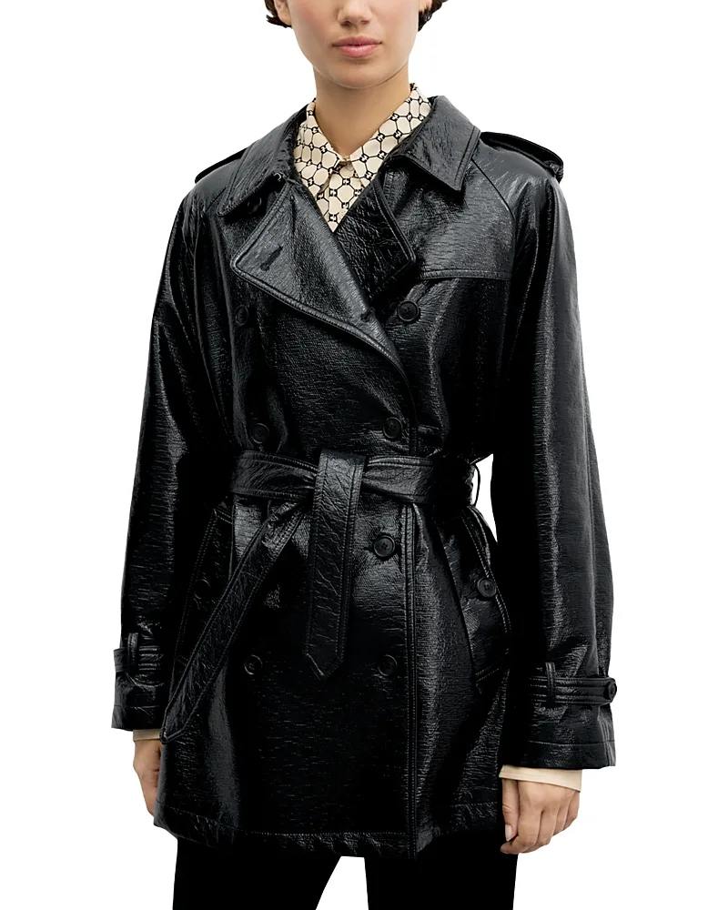 Vicky Faux Leather Trench Coat by Gerard Darel
