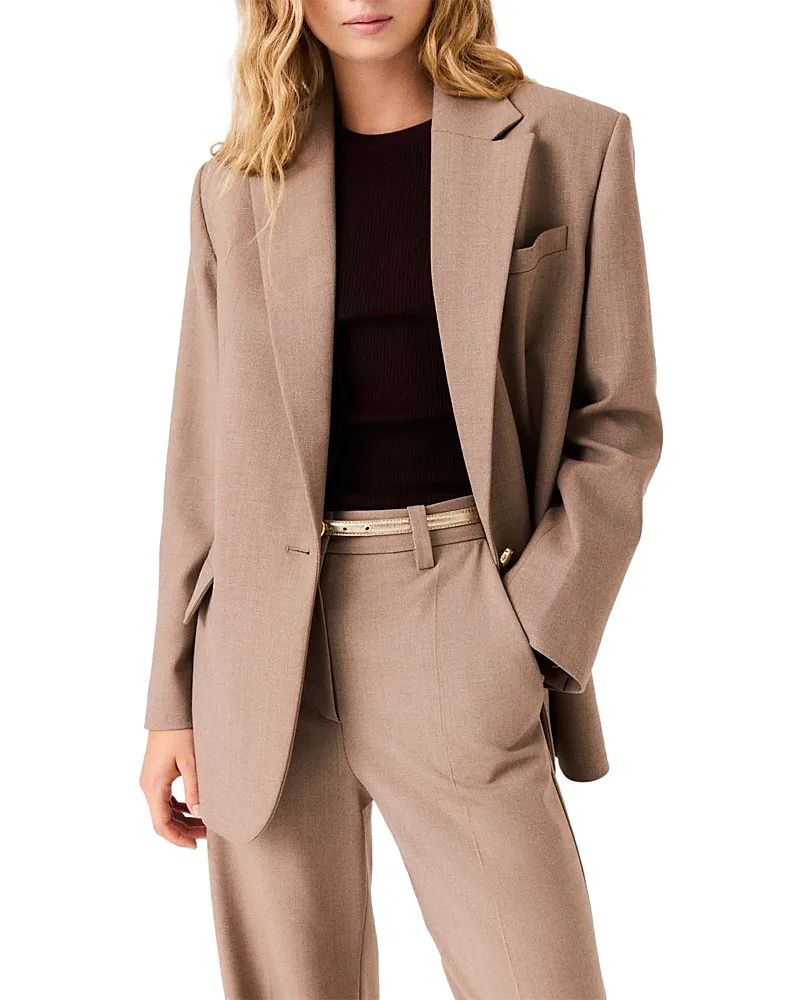 Notch Lapel Single Button Blazer
