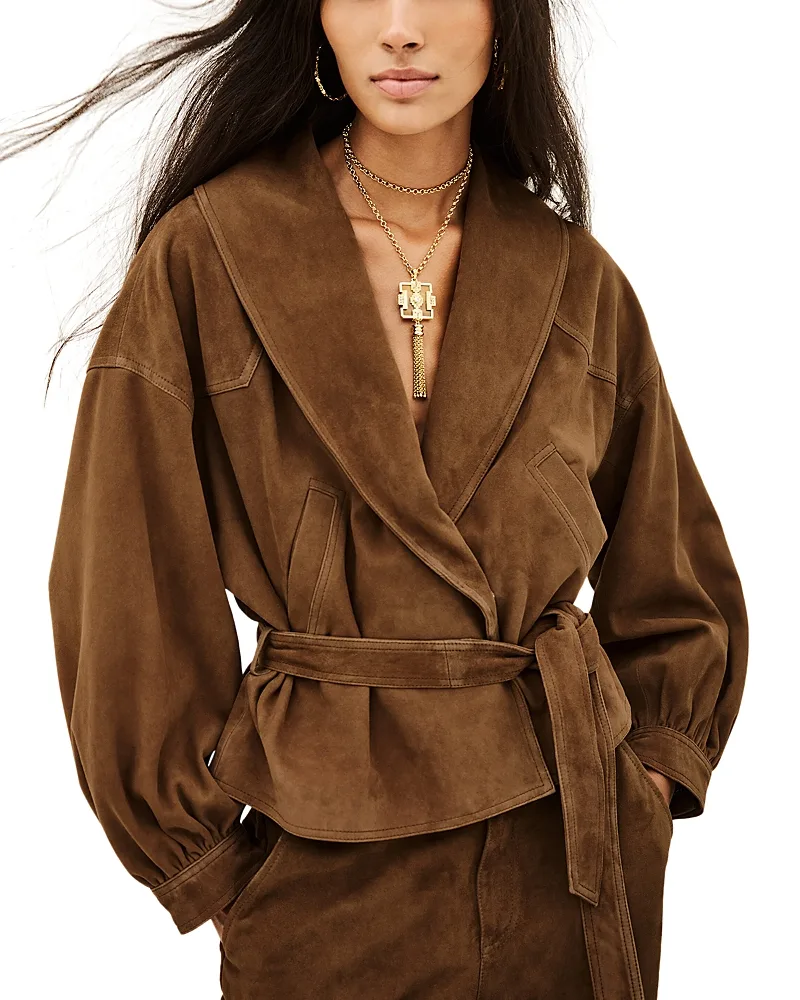 Manon Suede Tie Waist Jacket by Ba & sh