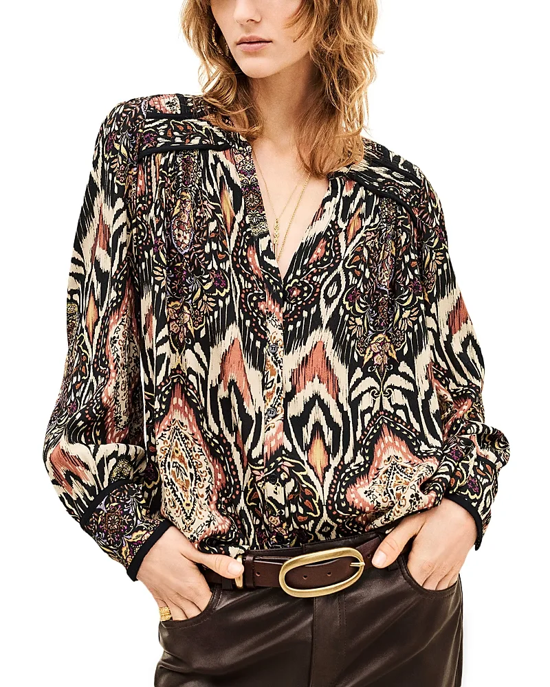 Zolie Split Neck Blouse by Ba & sh