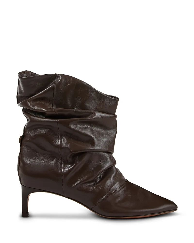 Lowcovilla Ruched Leather Ankle Boots by Ba & sh