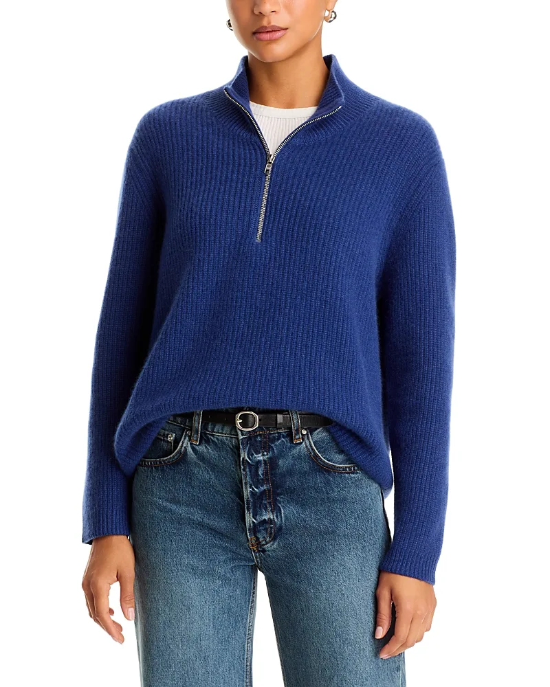 Cashmere Mock Neck Quarter Zip Sweater by C By Bloomingdales Cashmere