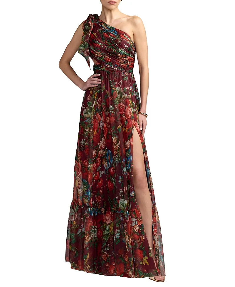 Mac Duggal Side Cut Out One Shoulder Gown