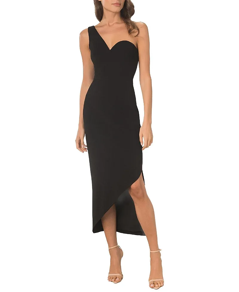 Magnolia One Shoulder Asymmetric Midi Dress