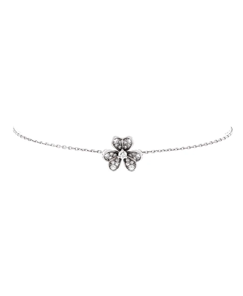Pre-Owned Van Cleef & Arpels Mini Frivole Bracelet 18K White Gold and Pave Diamonds by Pre-owned Van Cleef & Arpels