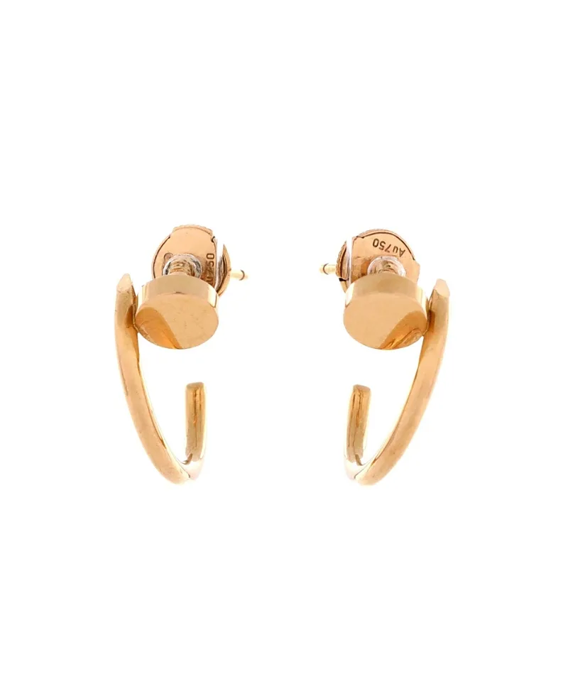 Pre-Owned Cartier Small Juste Un Clou Hoop Earrings 18K Rose Gold