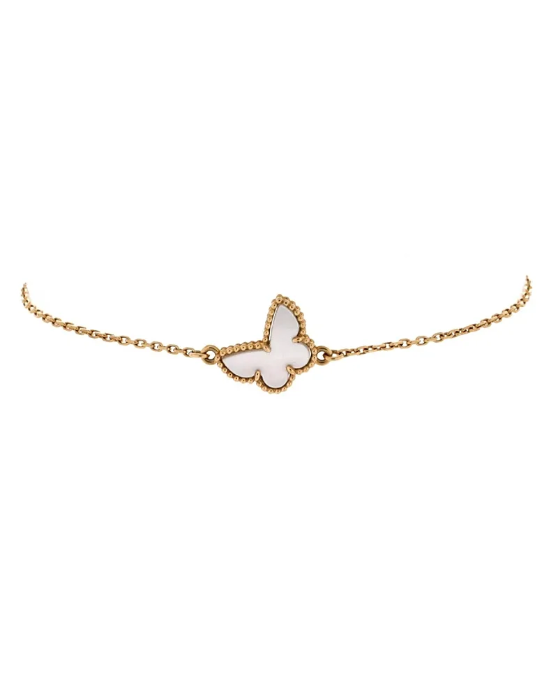Pre-Owned Van Cleef & Arpels Sweet Alhambra Butterfly Bracelet 18K Gold and Mother of Pearl by Pre-owned Van Cleef & Arpels