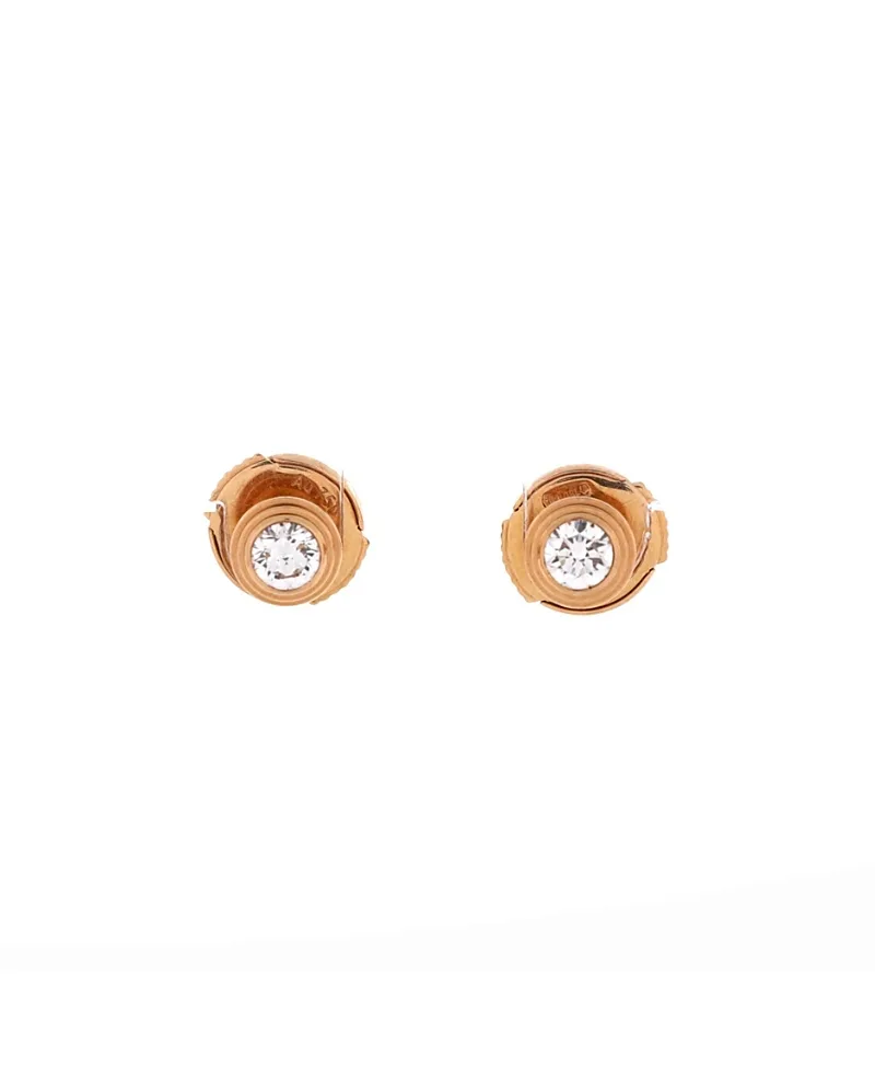 Pre-Owned Cartier Medium dAmour Stud Earrings 18K Rose Gold with Diamonds by Cartier's