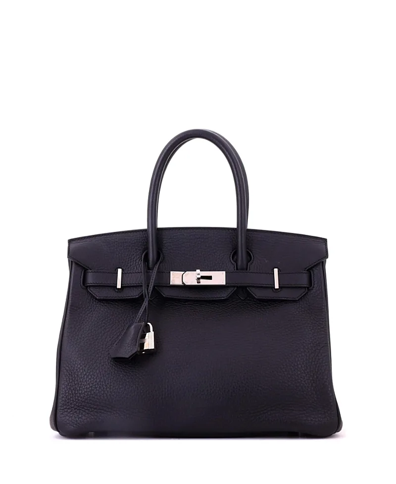 Pre-Owned Birkin 30 Handbag Clemence with Palladium Hardware