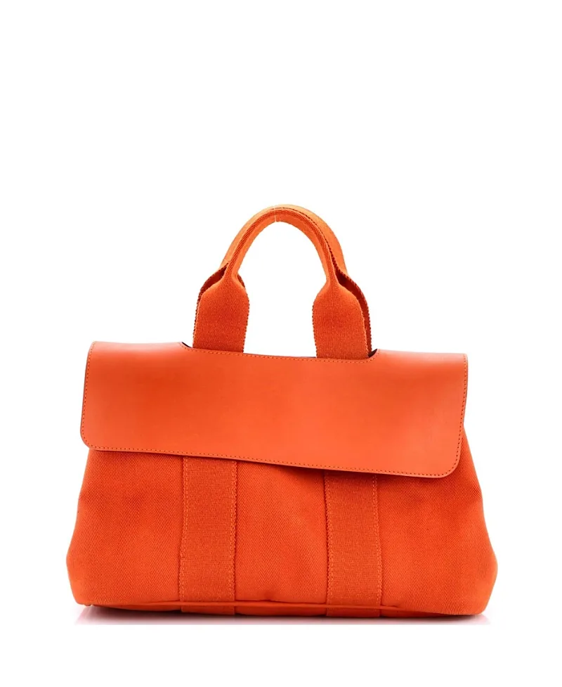 Pre-Owned Pm Valparaiso Bag Toile and Leather by Hermes