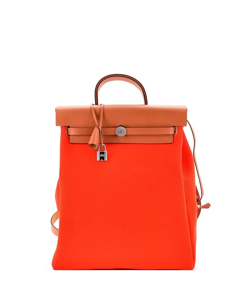 Pre-Owned Herbag a Dos Zip Backpack Toile and Leather by Hermes