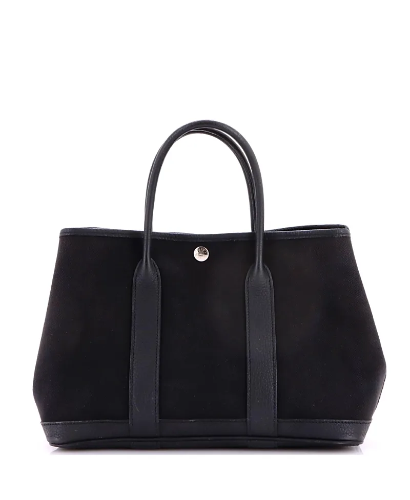 Pre-Owned 30 Garden Party Tote Toile and Leather