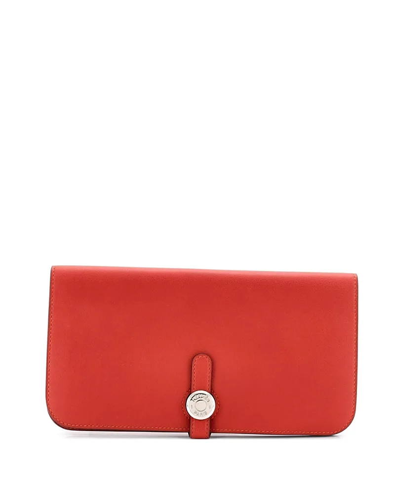 Pre-Owned Dogon Recto Verso Wallet Leather by Hermes