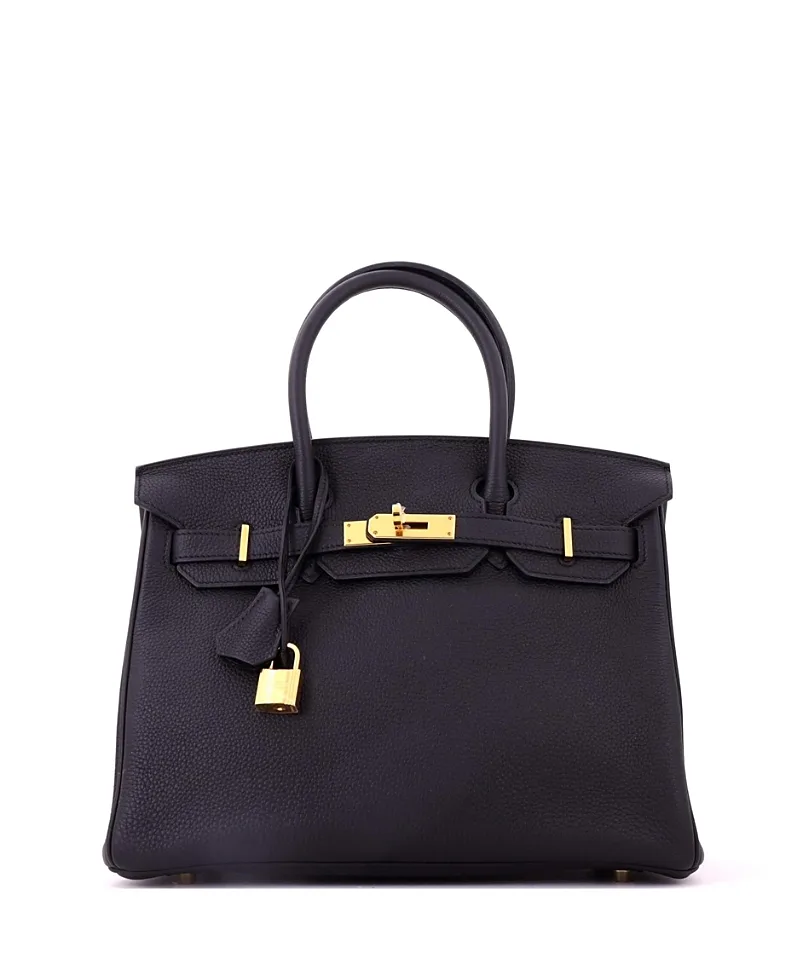 Pre-Owned Birkin 30 Handbag Togo with Gold Hardware