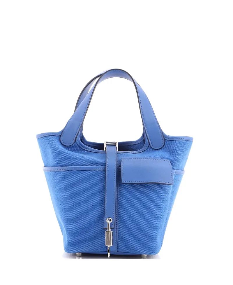 Pre-Owned Pm Cargo Picotin Lock Bag Canvas and Swift by Hermes