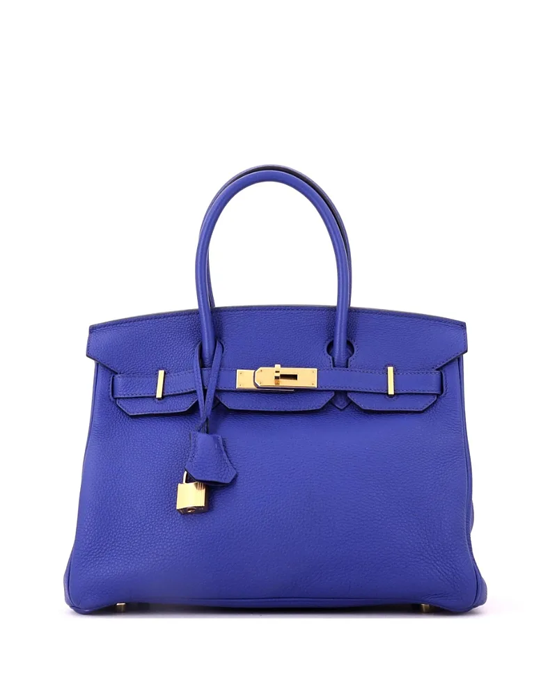 Pre-Owned Birkin 30 Handbag Togo with Gold Hardware