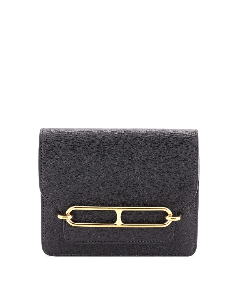 Pre-Owned Roulis Slim Wallet Chevre Mysore by Hermes