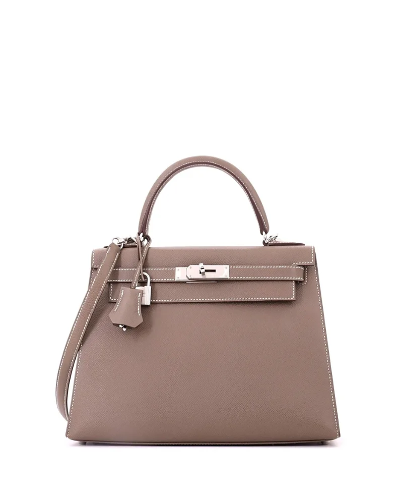Pre-Owned Kelly 28 Handbag Epsom with Palladium Hardware