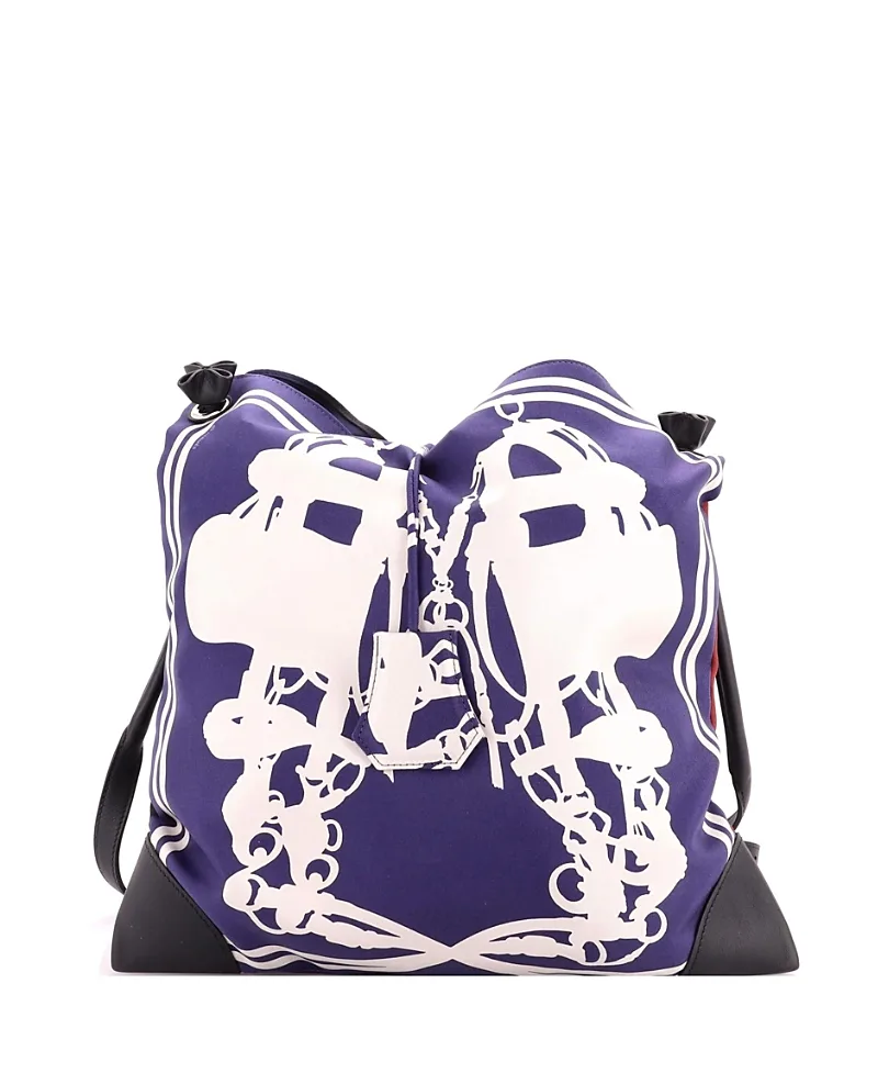 Pre-Owned Pm Silky City Bag Printed Silk and Leather