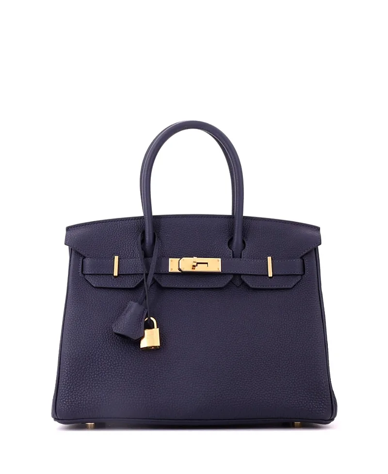 Pre-Owned Birkin 30 Handbag Togo with Gold Hardware