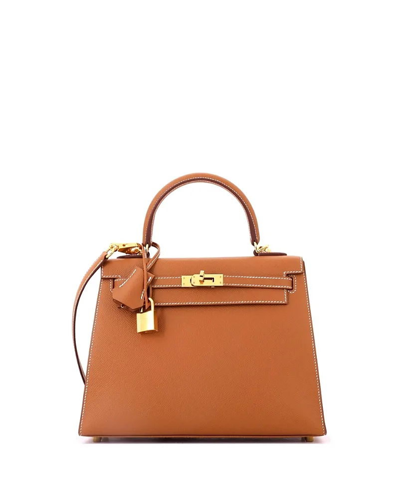 Pre-Owned Kelly 25 Handbag Epsom with Gold Hardware